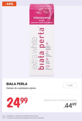 Pasta do wybielania zębów BIAŁA PERŁA extra white intensywna terapia promocja w Rossmann