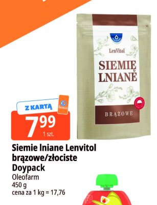 Siemię lniane Lenvitol brązowe Doypack promocja w Leclerc