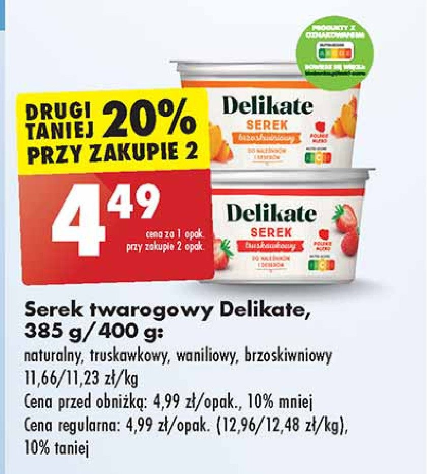 Serek twarogowy naturalny Delikate promocja