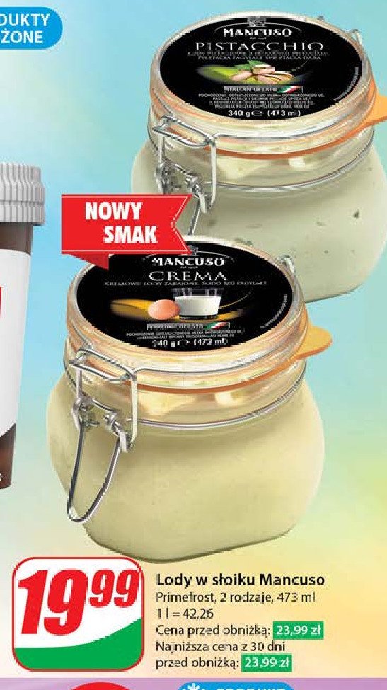 Lody w艂oskie pistacchio Mancuso gelati promocja