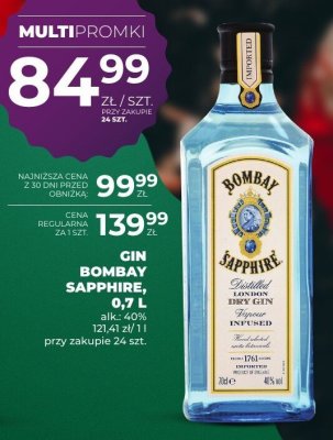 Gin Bombay Sapphire 0,7 L promocja w Duży Ben
