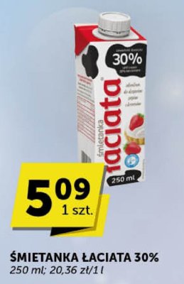 Śmietanka Łaciata 30% 250 ml 20.36 zł/l promocja w Groszek