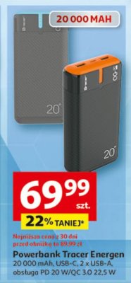 Powerbank Tracer Energen 20000 mAh promocja w Auchan