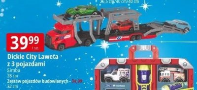 Dickie City Ławeta z 3 pojazdami Simba 28 cm promocja w Leclerc