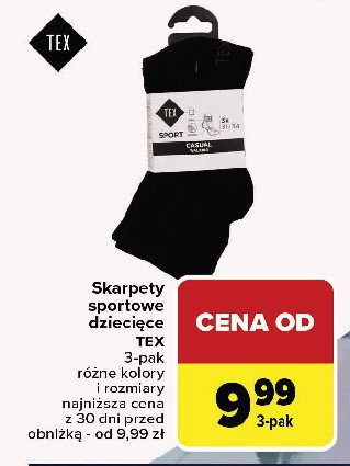 Skarpety dziecięce sportowe Tex promocja w Carrefour