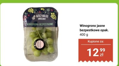 Winogrono jasne bezpestkowe opak. 400 g promocja w Biedronka