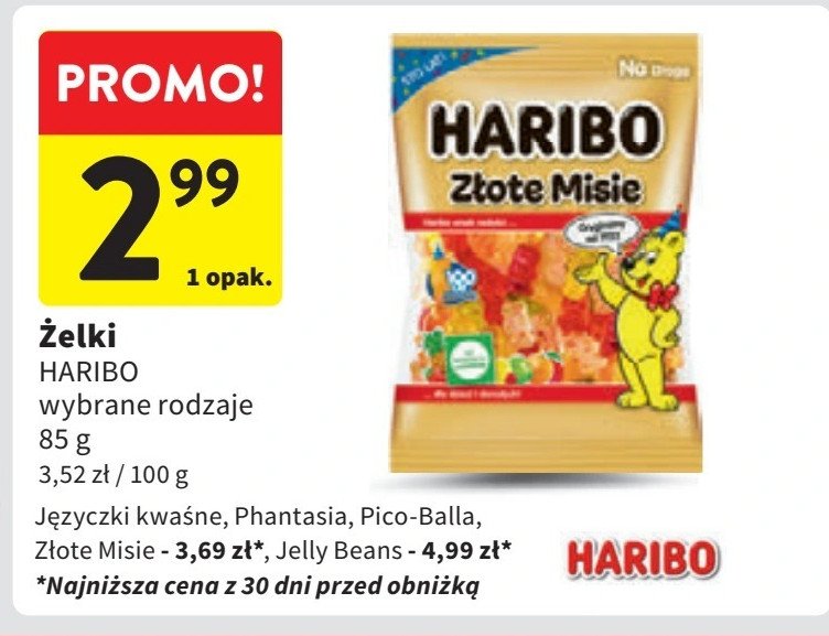 Żelki Haribo języczki kwaśne promocja w Intermarche