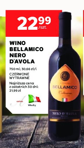 Wino wytrawne BELLAMICO NERO D'AVOLA promocja w Stokrotka