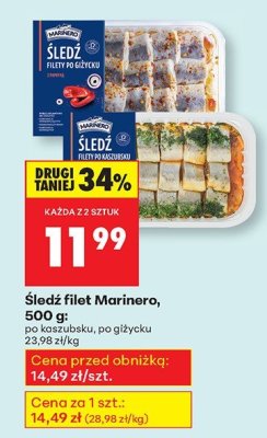 Śledź filet Marinero promocja w Biedronka