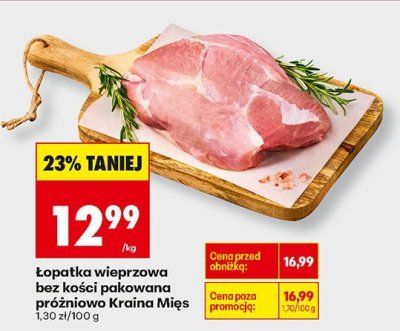 Łopatka wieprzowa bez kości pakowana próżniowo  promocja w Biedronka