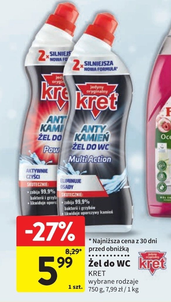 Żel do wc multi action Kret promocja w Intermarche