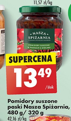 Pomidory suszone w paskach z ziołami Nasza spiżarnia promocja