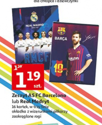 Zeszyt a5 16 kartek trzy linie fc barcelona promocja