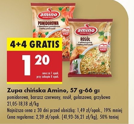 Zupa grzybowa Amino promocja w Biedronka