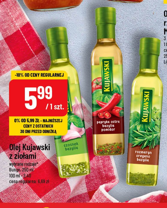 Olej papryka ostra bazylia pomidor Kujawski kruszwica promocja