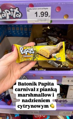 Batonik Carnival Lemon z pianką marshmallow i nadzieniem cytrynowym promocja w Dino