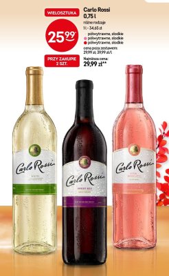 Wino Carlo Rossi White 0,75 l promocja w Żabka