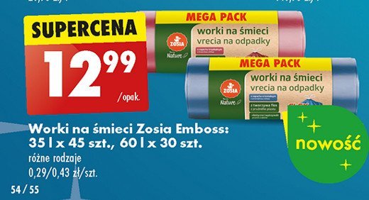 Worki na śmieci 35 l z taśmą ściągającą Zosia samosia promocja