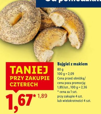 Bajgiel z makiem promocja w Lidl