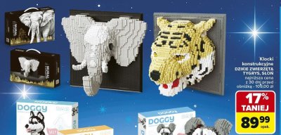 Klocki konstrukcyjne DZIKIE ZWIERZĘTA TYGRYS, SŁOŃ promocja w Carrefour