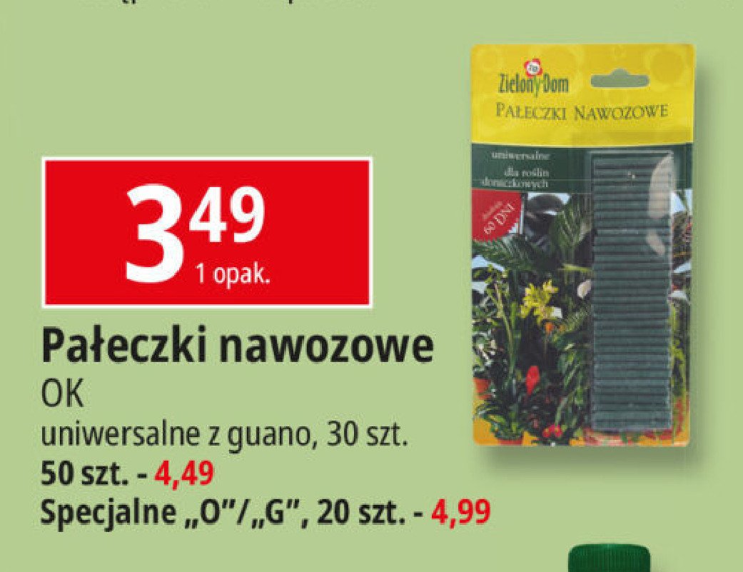 Pałeczki nawozowe specjalne "g" Zielony dom promocja