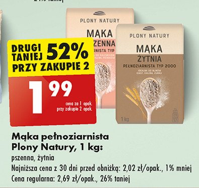 Mąka pszenna pełnoziarnista typ 1850 Plony natury promocja w Biedronka