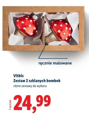 Vitbis Zestaw 2 szklanych bombek, różne zestawy do wyboru promocja w Lidl