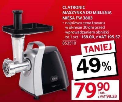 Maszynka do mielenia mięsa Clatronic FW 3803 promocja w Selgros
