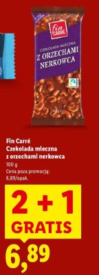 Czekolada mleczna z orzechami nerkowca Fin Carré promocja w Lidl