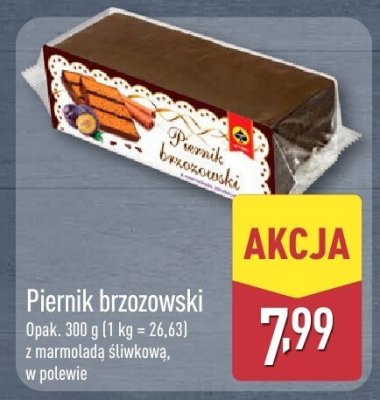 Piernik brzozowski z marmoladą śliwkową, w polewie promocja w Aldi