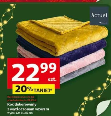 Koc dekorowany z wytłoczonym wzorem promocja w Auchan