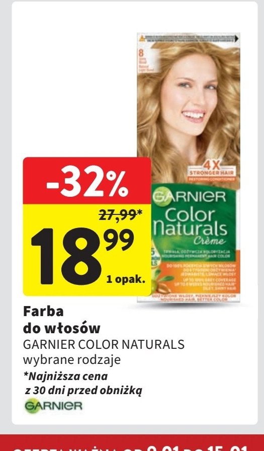 Farba do włosów 8 jasny blond Garnier color naturals promocja