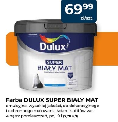Farba DULUX SUPER BIAŁY MAT promocja w PSB Mrówka