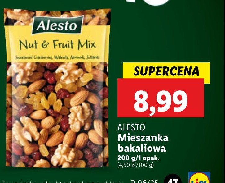 Mieszanka bakaliowa Alesto promocja w Lidl