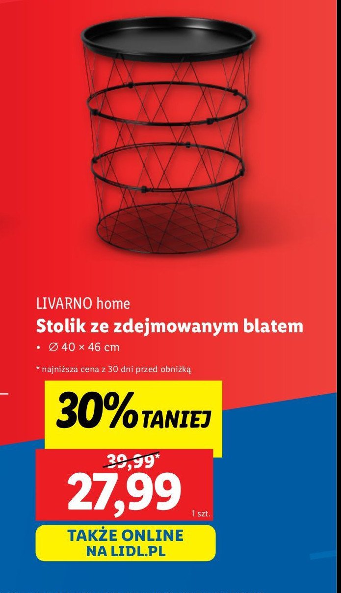 Stolik 40 x 46 cm LIVARNO HOME promocja w Lidl