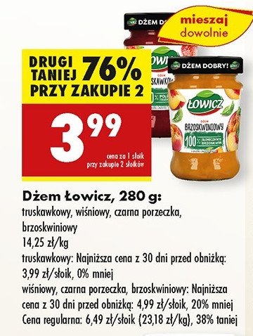 Dżem brzoskwiniowy Łowicz promocja w Biedronka