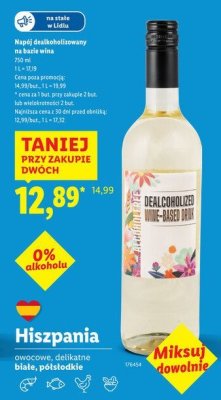 Napój dealkoholizowany na bazie wina białego promocja w Lidl