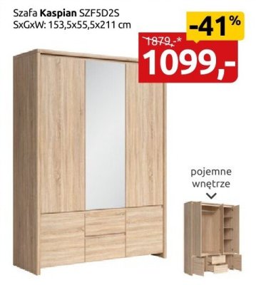 Szafa Kaspian SZF5D2S Black Red White promocja w Black Red White