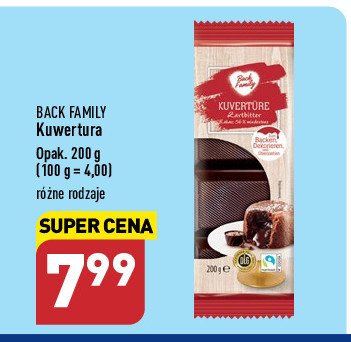 Kuwertura gorzka BACK FAMILY promocja