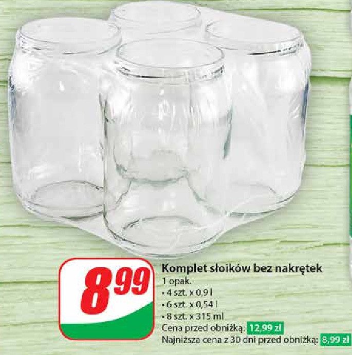 Słoiki bez nakrętek 900 ml promocja