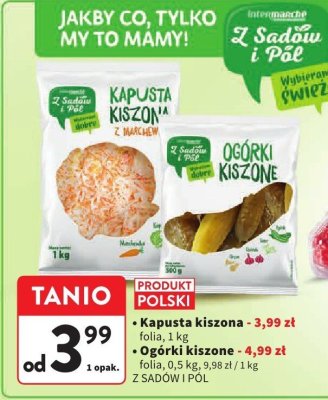 Ogórki kiszone folia promocja w Intermarche
