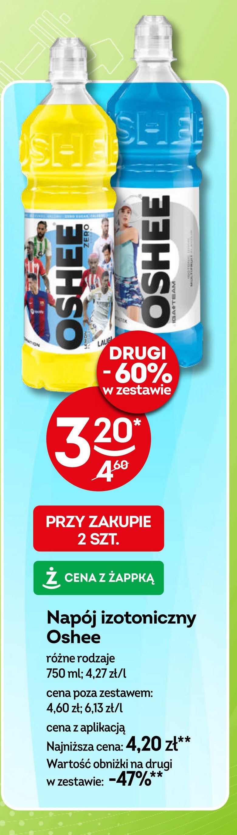 Napój izotoniczny cytrynowy Oshee promocja w Żabka