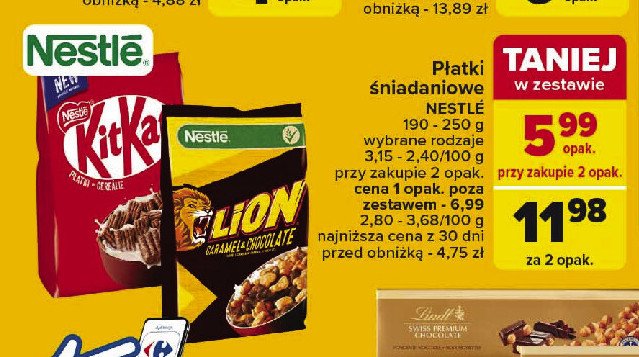 Płatki czekoladowo-karmelowe LIONELKI promocja