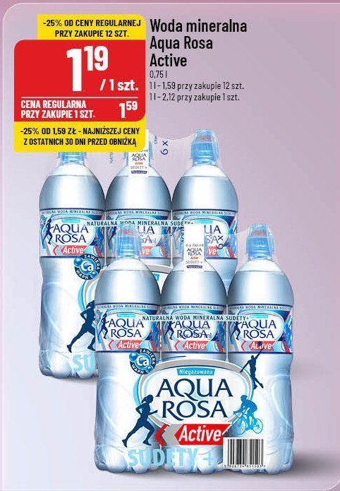 Woda niegazowana active Aqua rosa promocja