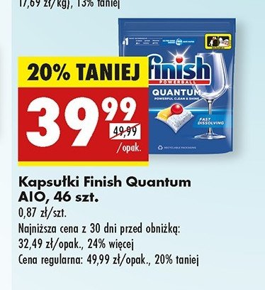 Tabletki do zmywarki Finish quantum promocja w Biedronka