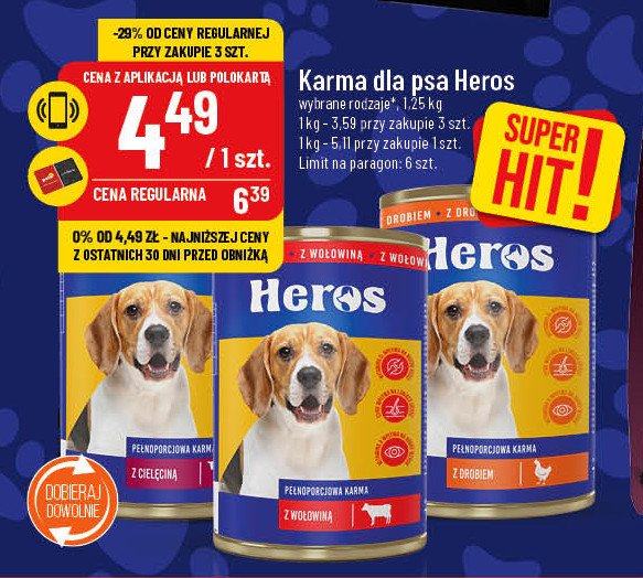 Karma dla psa z drobiem Heros (karmy) promocja