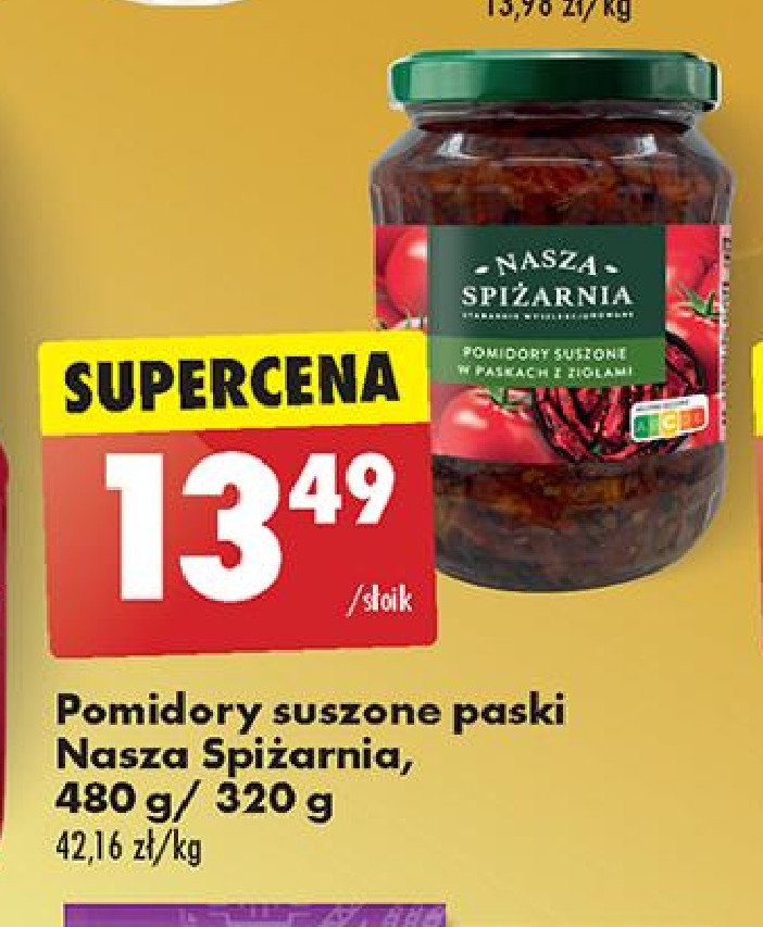 Pomidory suszone w paskach z ziołami Nasza spiżarnia promocja