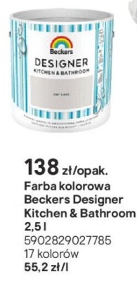 Farba kolorowa Beckers Designer Kitchen & Bathroom promocja w Castorama