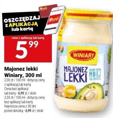 Majonez lekki Winiary, 300 ml promocja w Twój Market