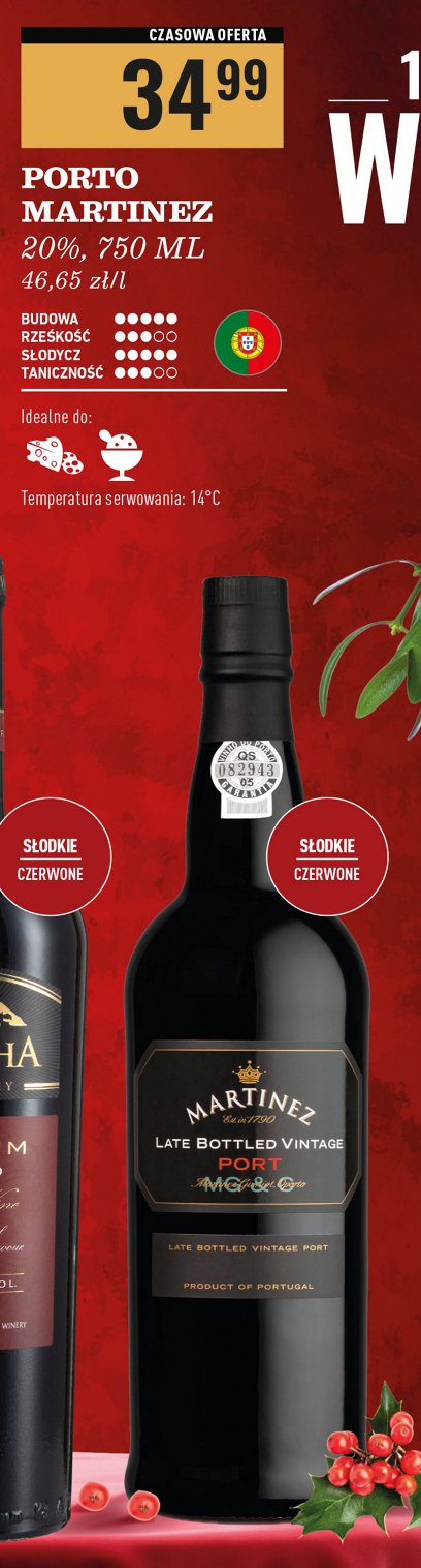 Wino czerwone słodkie MARTINEZ PORT MARTINEZ (WINO) promocja w Biedronka